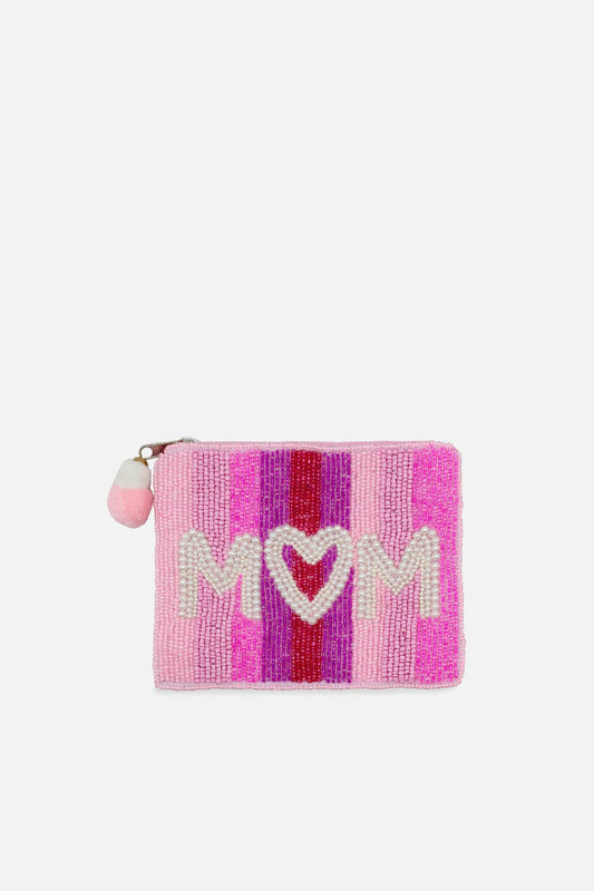 PEARL MOM BEADED COIN POUCH