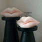 Sculpted Face Lips Candle 1/4x5 1/4in - Valentines: Red / Rose Petals