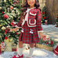 Made For Fashionistas Plaid Tweed Blazer & Skirt Set: Multicolor / 4T/5Y