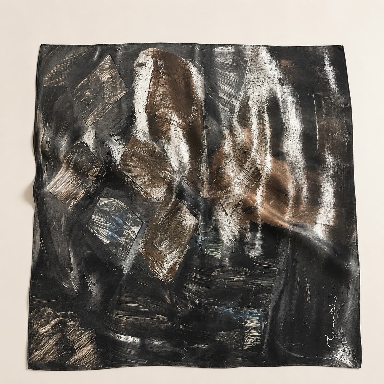 Midnight Metallic Art Scarf