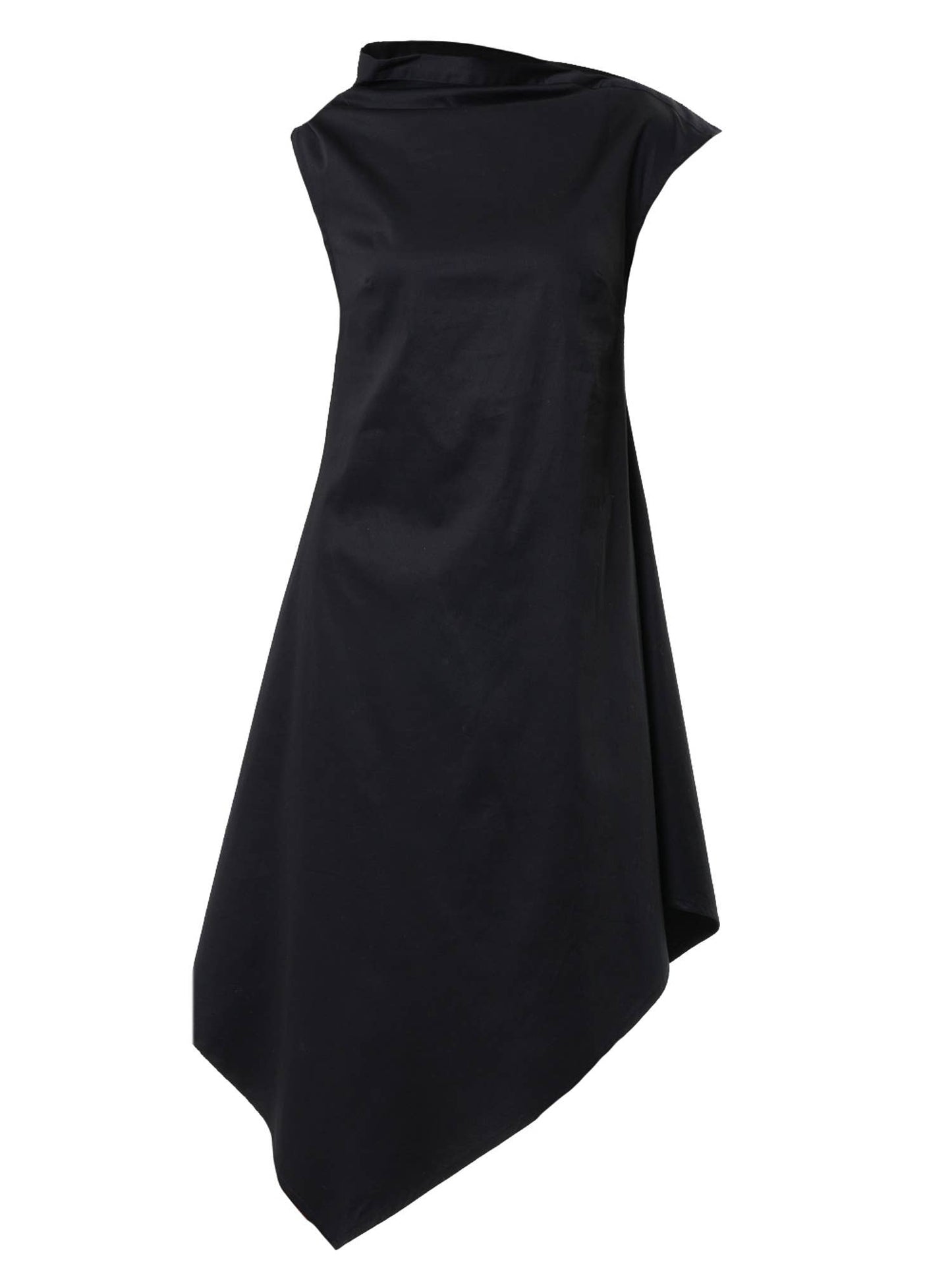 Elegant Satin Cotton Dress In Mint: Black / XL