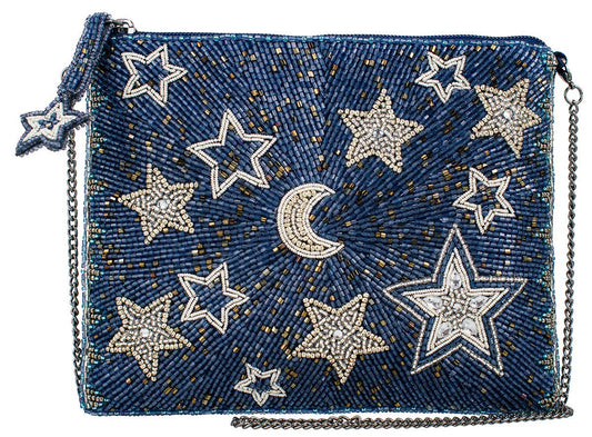 Super Nova Blue Celestial Stars & Moon Beaded Crossbody Mini