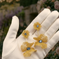 Blue & Gold Nalu Maxi Dangle Handmade Crochet Earrings