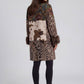 Mixed Media Faux Fur Statement Coat: L
