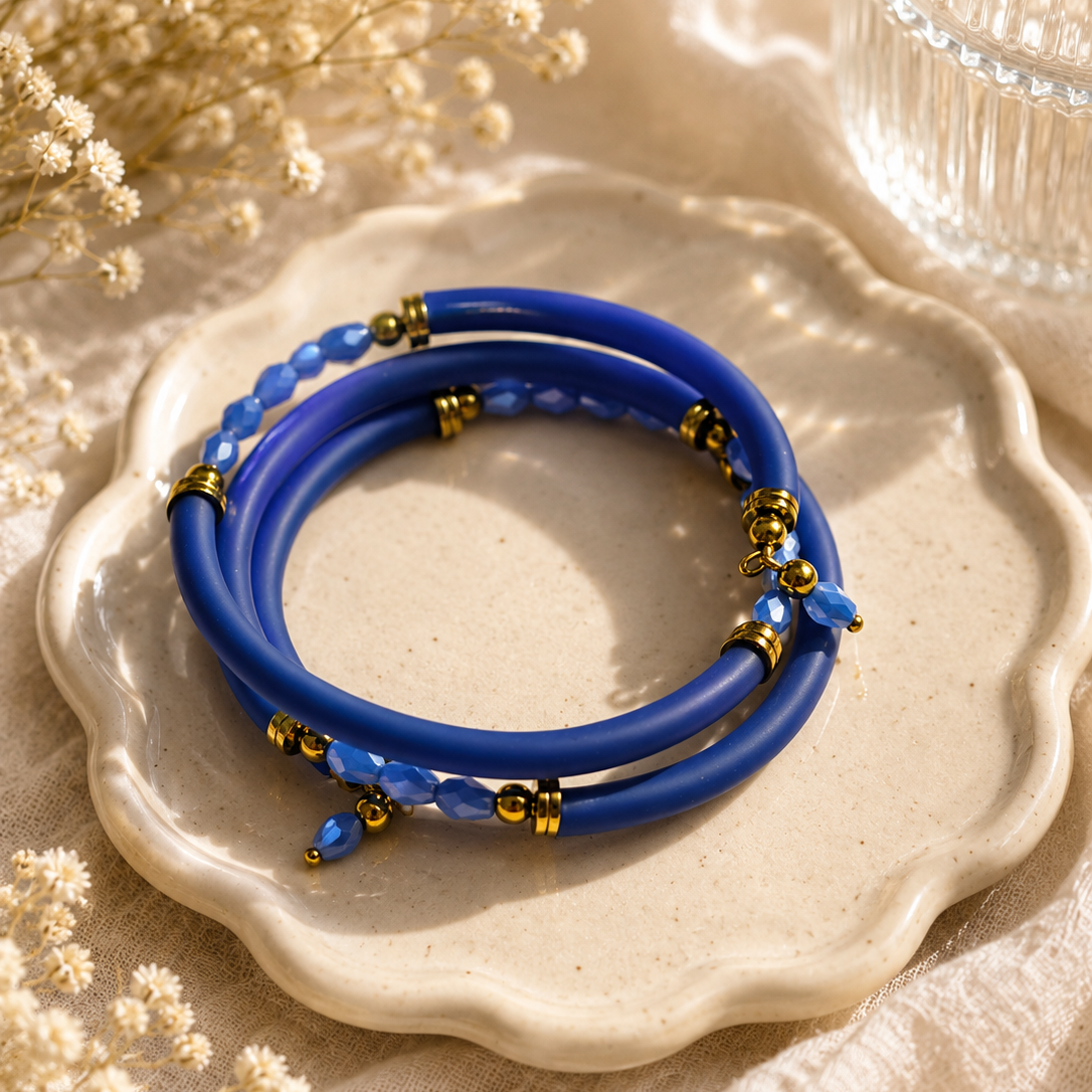 Cobalt Blue Multi-Strand Wrap Bracelet
