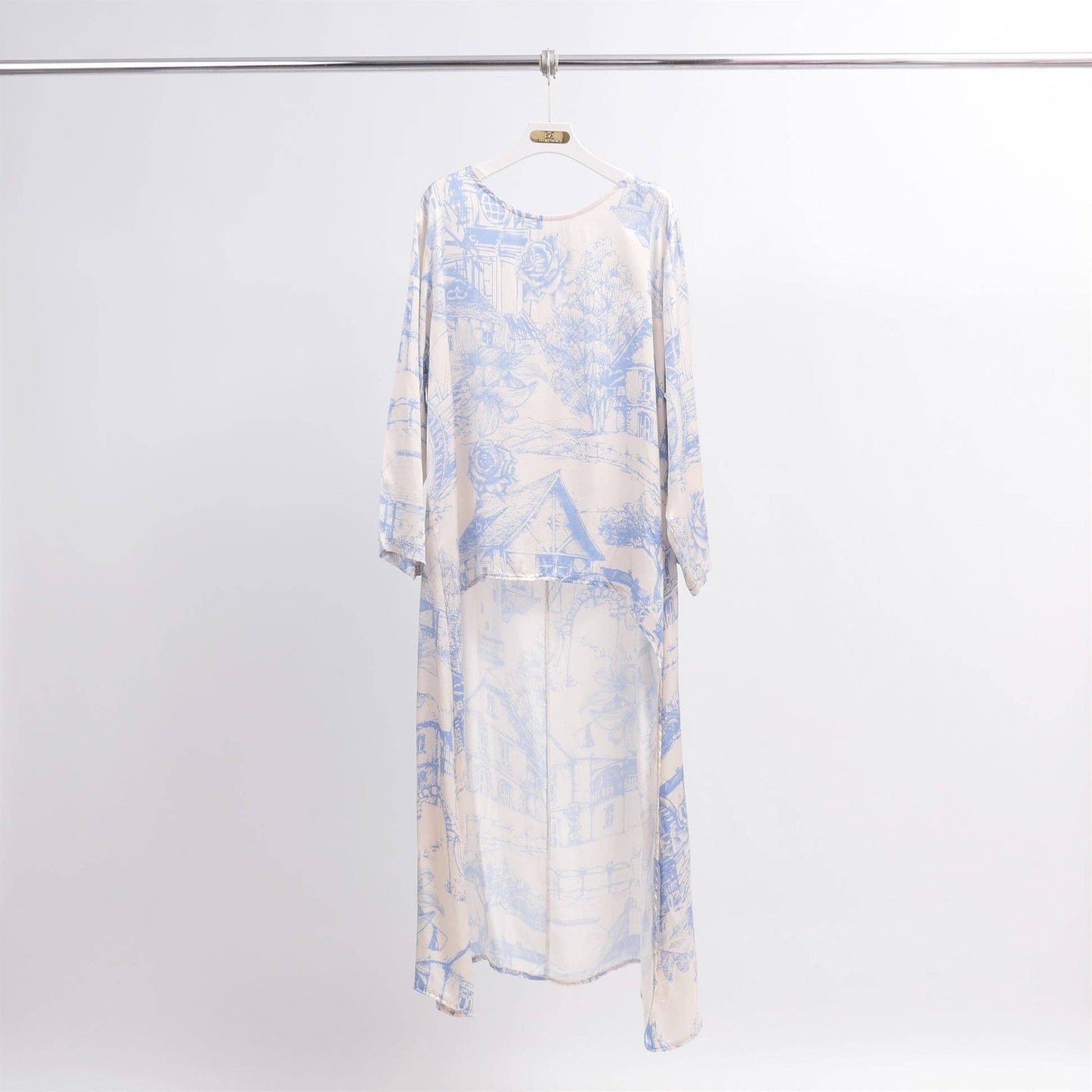 Black Patterned asymmetric tunic