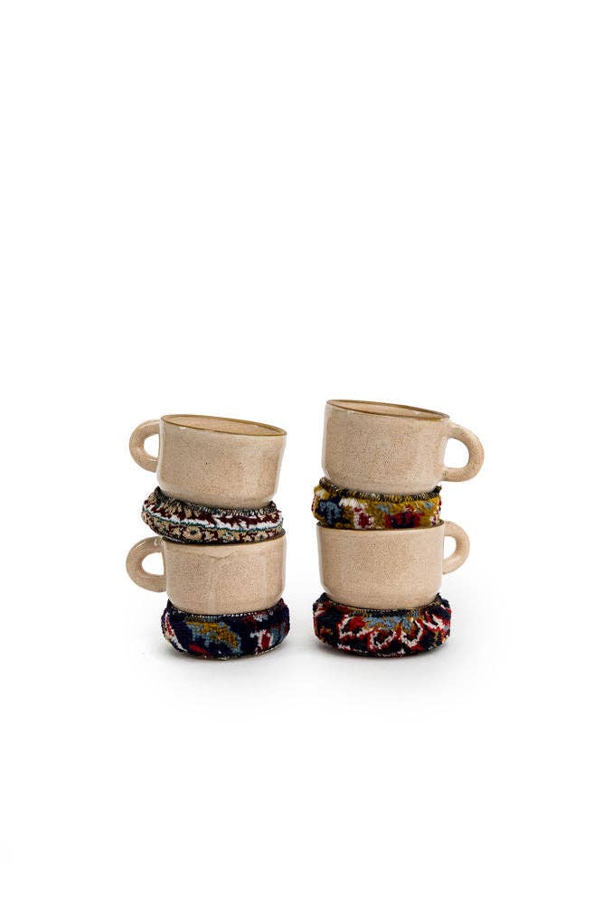 Kilim And Ceramic Mug: Beige