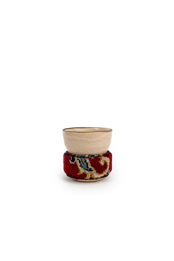 Ceramic And Kilim Bowl: Pink