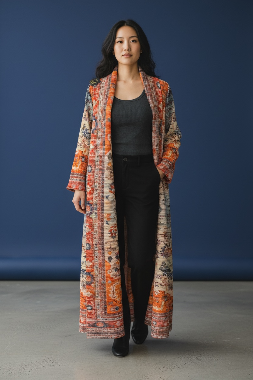 Antique Rug-Inspired Kaftan-Robe