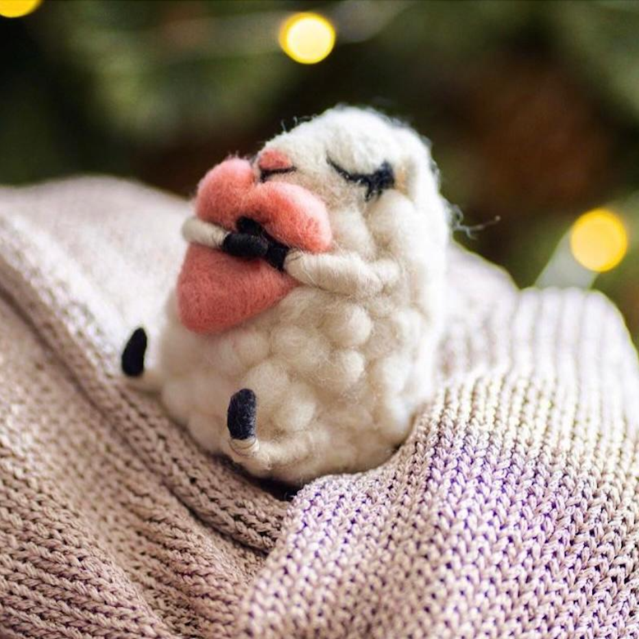 Loving Lottie Sheep Holding a Heart