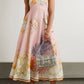 Vilamoura marine print Swing Style Strappy sundress in pink