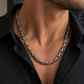 Silver double chain necklace