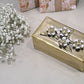 Oblong Gold Decorative Box With Flower Design Lid: Flower