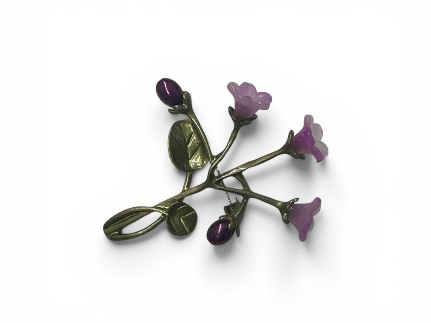 Purple Blossom Botanical Brooch Pin