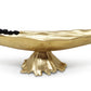 Footed Boat Dish with Black Pebble Design
