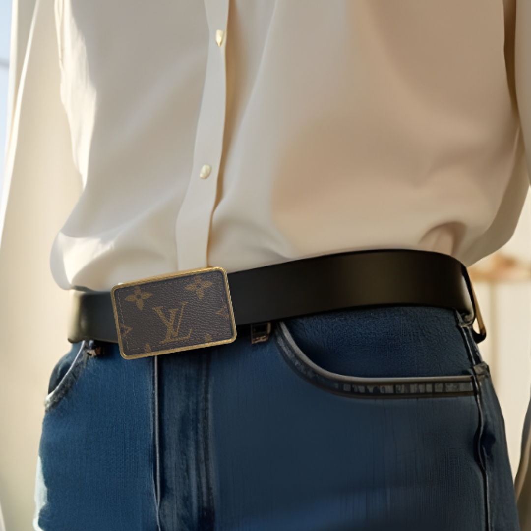 Boujee Belt - Upcycled Monogram: Black / Large