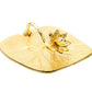 Gold Square Napkin Holder With Lotus Flower Design