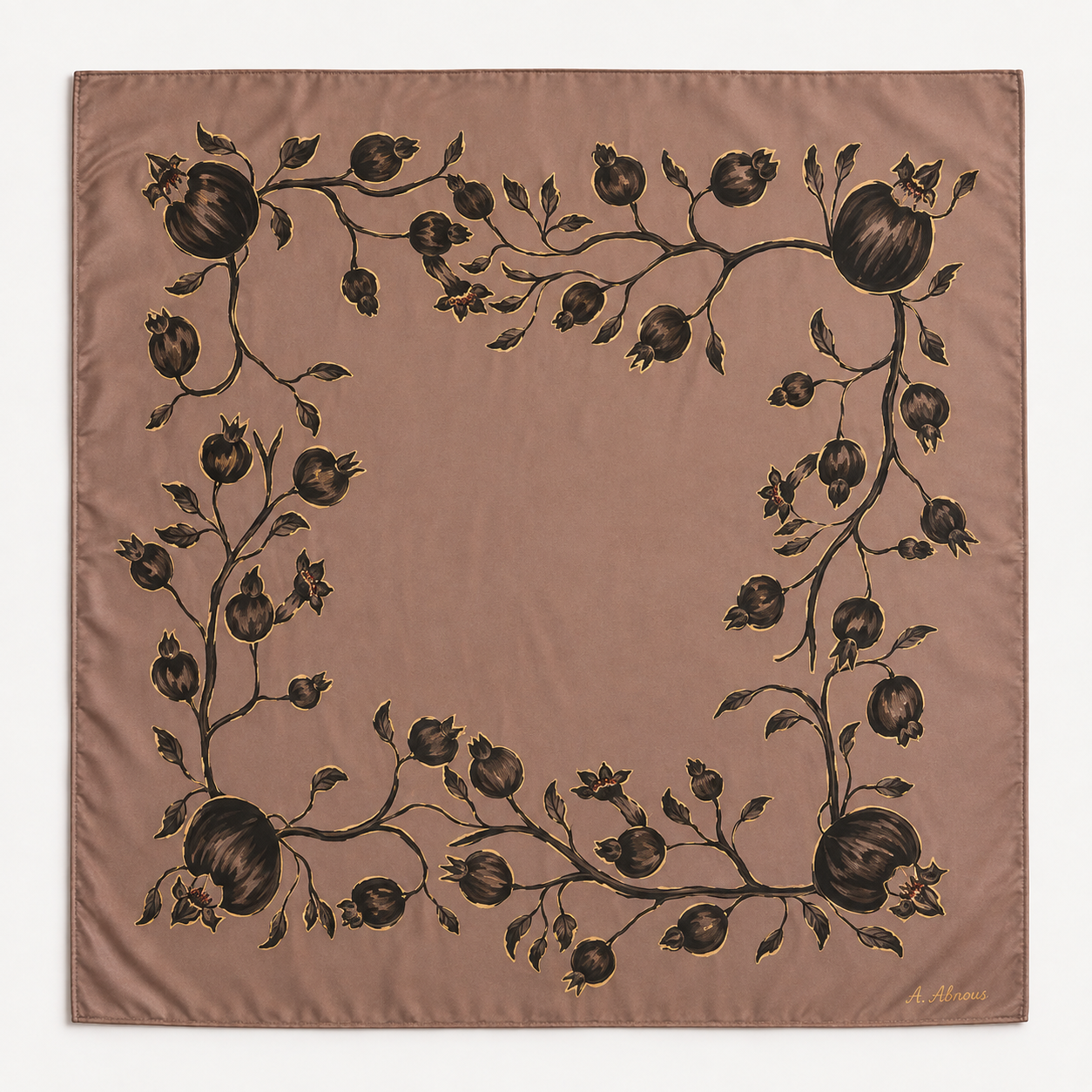 Batik Pomegranate Silk Scarf square