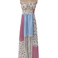 Floral sheer mesh lace patchwork halter maxi flare dress: Floral