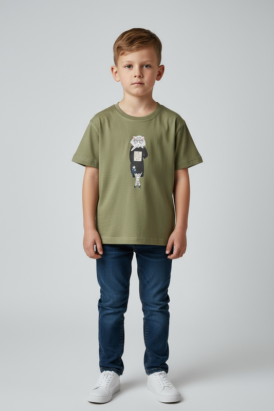 Leopard with Trchnagir Letters T-shirt