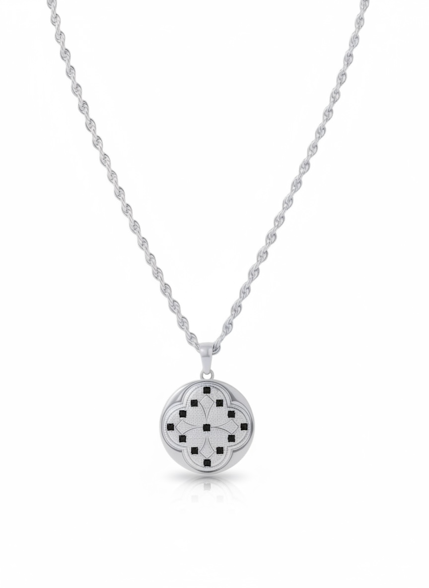 Armenian Heritage Reversible Clover Medallion Necklace – Hayr Mer Prayer Pendant (Unisex)