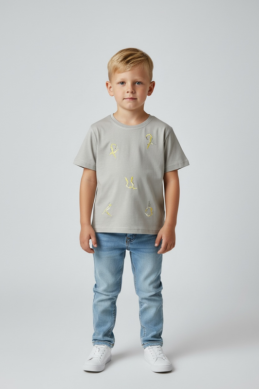 Grey Shirt with Embroidery