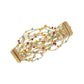 Multicolor & Gold Multi-String Handmade Crochet Bracelet