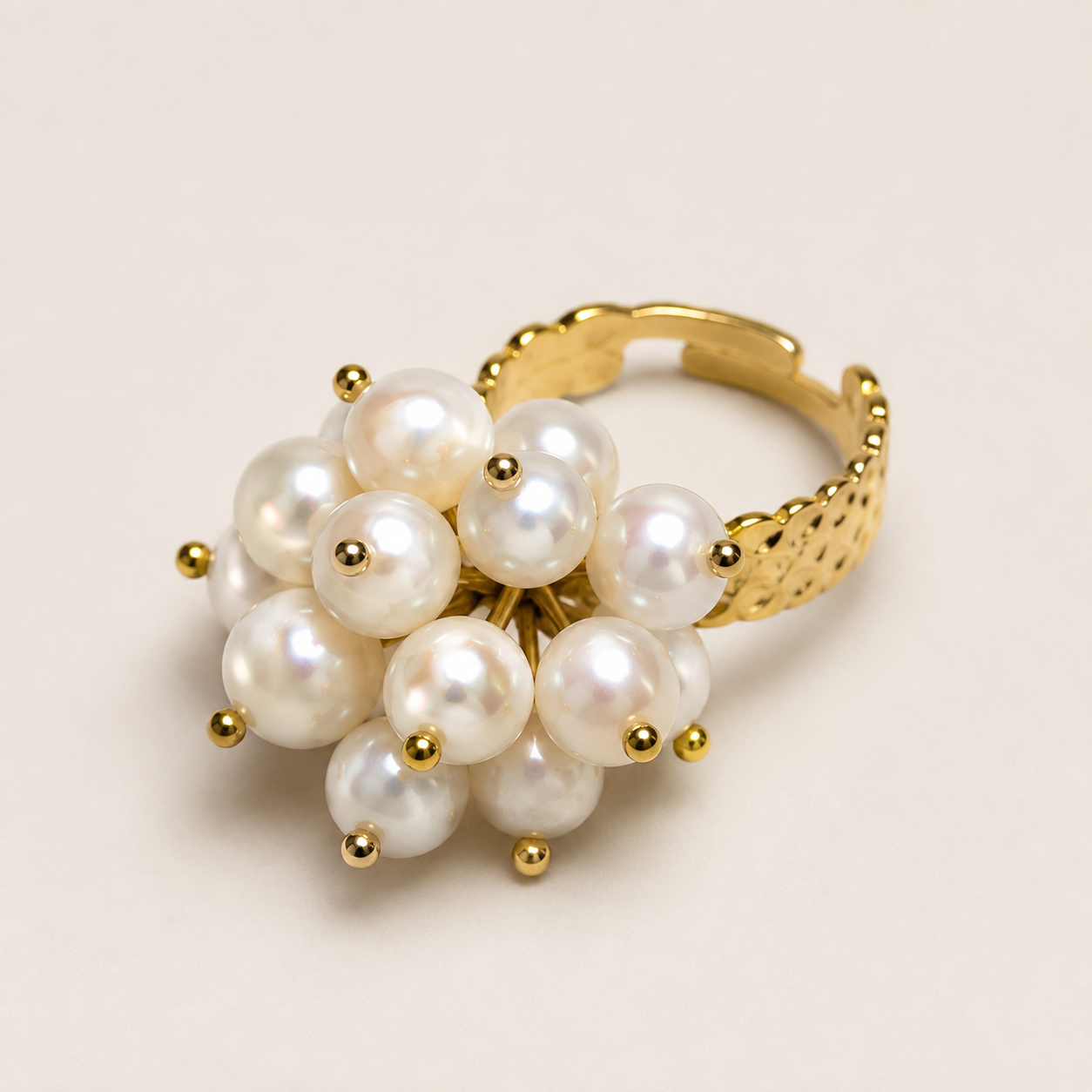 Pearl Cluster Statement Ring