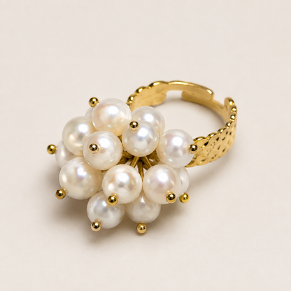 Pearl Cluster Statement Ring