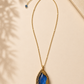 Cobalt Leaf Swarovski Crystal Pendant Necklace