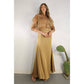 SHEER LONG SHIRTS AND SATIN LONG SKIRTS SET: BRONZE GOLD