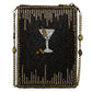 Sip Happens Black and Diamond Beaded Martini Crossbody