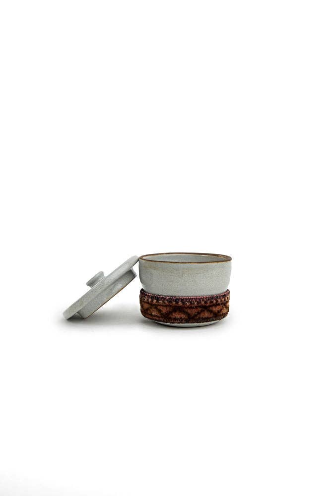 Ceramic And Kilim Canister: Pink