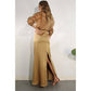 SHEER LONG SHIRTS AND SATIN LONG SKIRTS SET: BRONZE GOLD