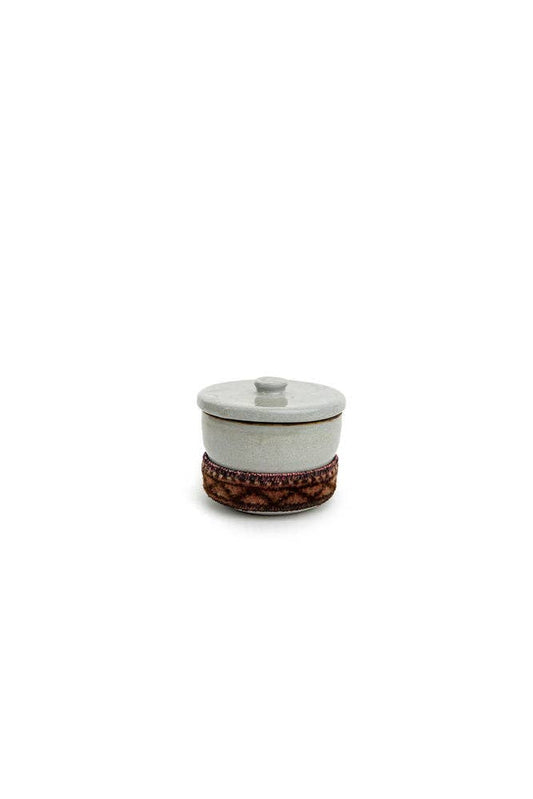 Ceramic And Kilim Canister: Blue