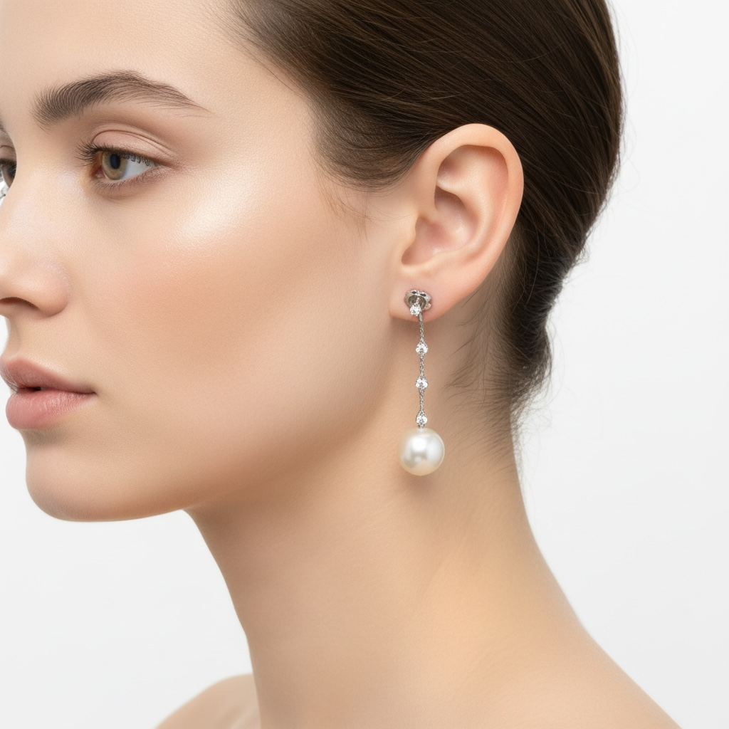 Silver Mesh Earring
