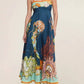 Sciacca Marine life printed Swing Style strappy sundress: DarkBlue