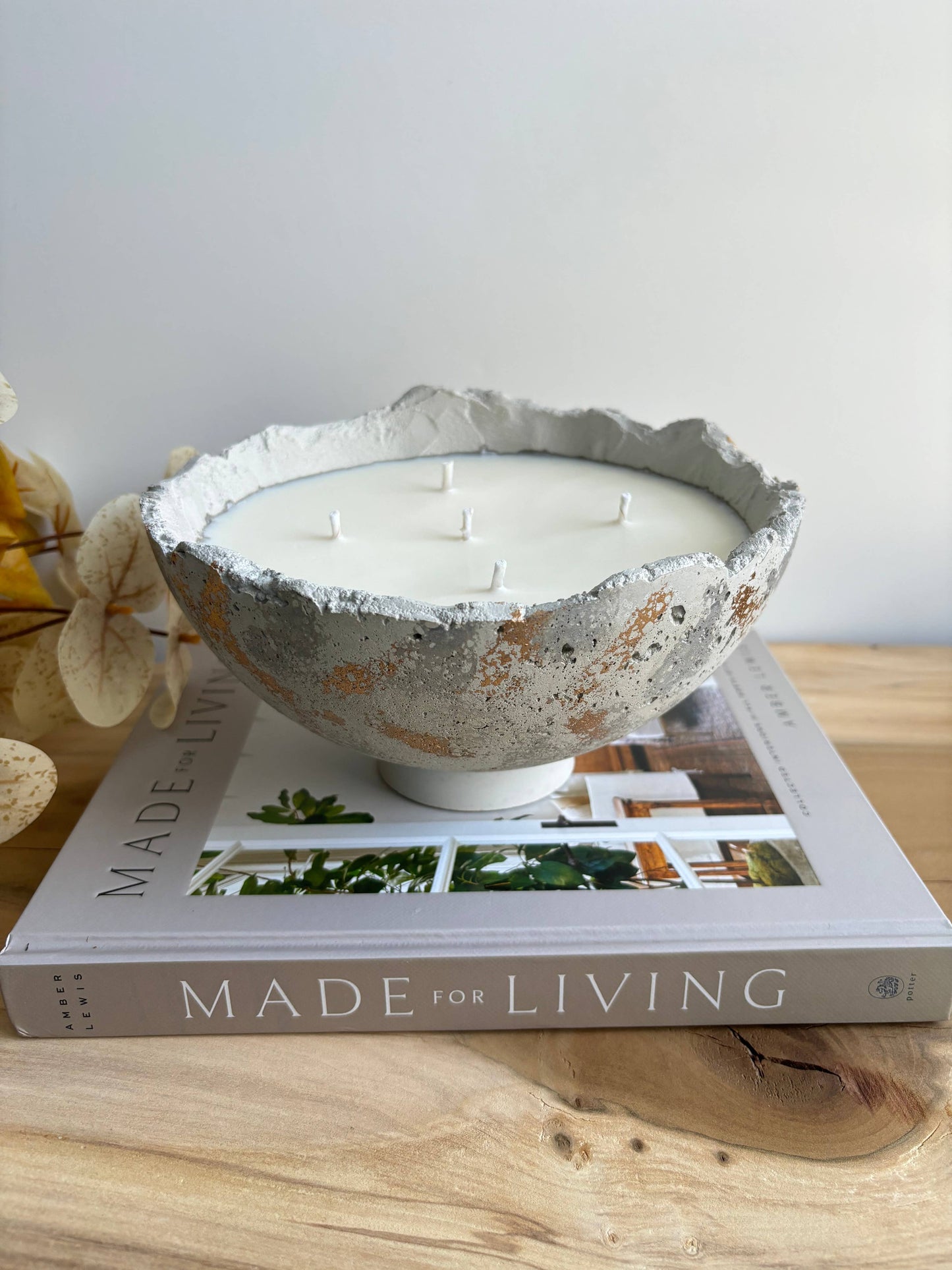 Half Moon Bowl Candle | Decor Candles: Oakmoss & Amber