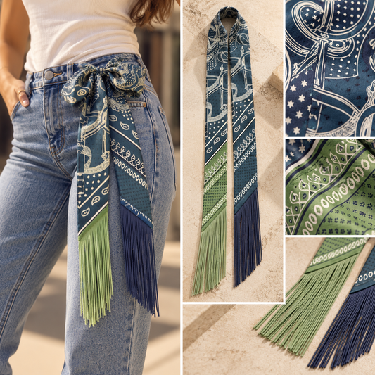 Printed Fringed Detail Scarf: 5 / One Size