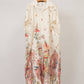 Printed cotton shirt dress, loose fit : Ivory
