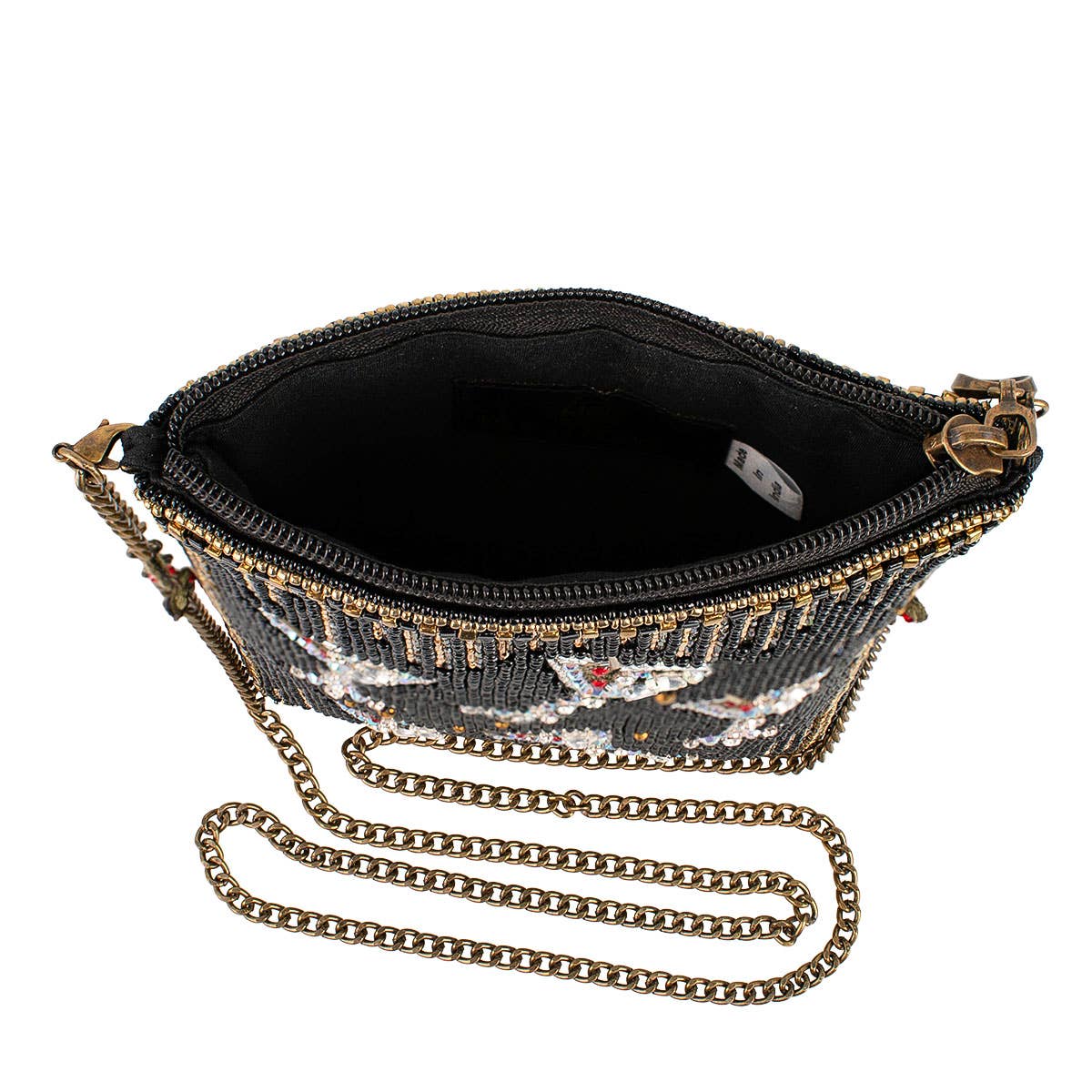 Sip Happens Black and Diamond Beaded Martini Crossbody