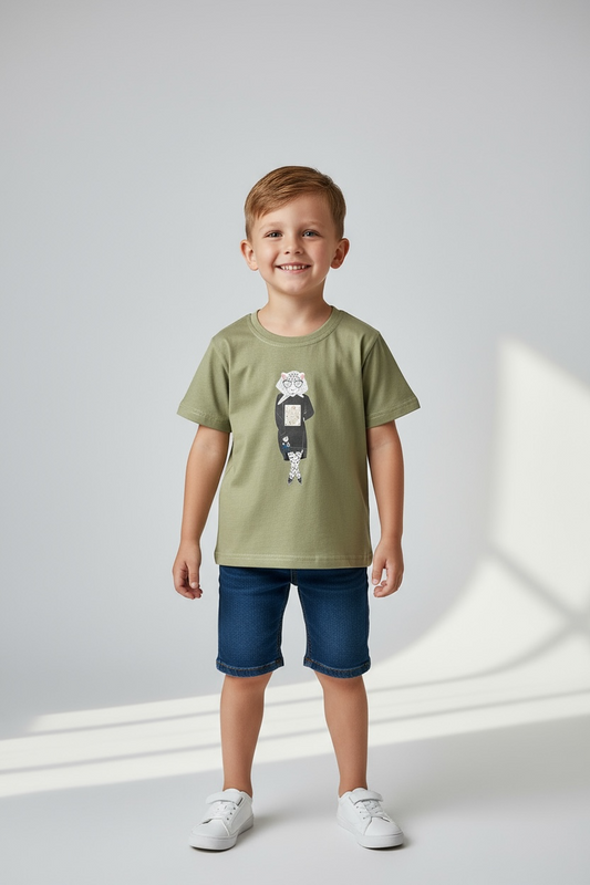 Leopard with Trchnagir Letters T-shirt