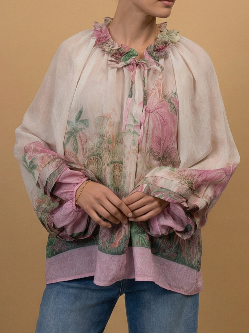 Flowy blouse: Beige