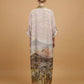Long satin desert landscape print dress – KD9316VS-34: Sky Blue