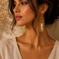 Baroque Freshwater Pearl Golden Mesh Earrings