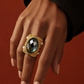 Black Shell Chunky Statement Ring | Gemstone Jewelry