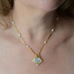 Gold plated Roman Coin necklace with pearl accents