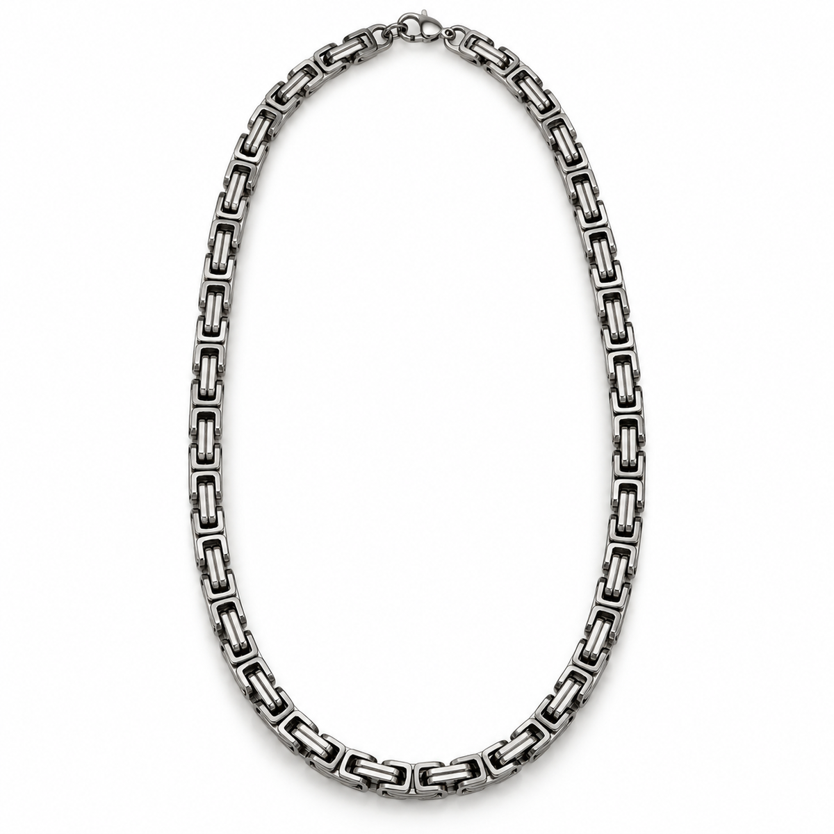 Silver double chain necklace