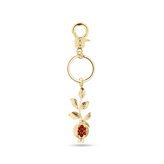 Pomegranate Bliss: Seed & Leaf Keychain