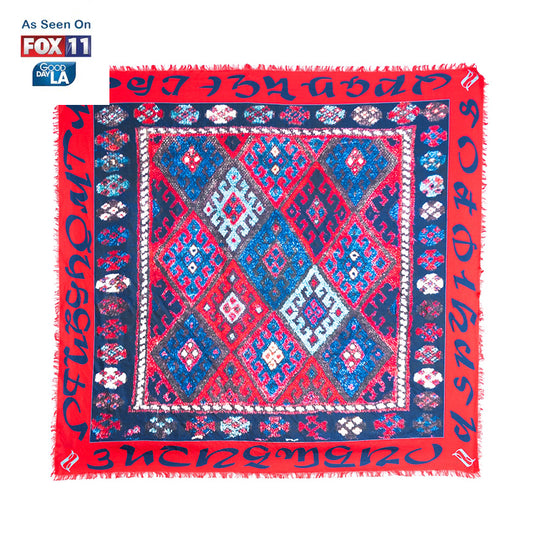 Armenian Alphabet #4 Silk Square scarf